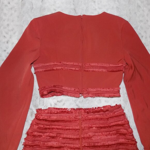 NWT Finders Keepers Orange Fringe Crop Top and Skirt Set - Picture 9 of 12